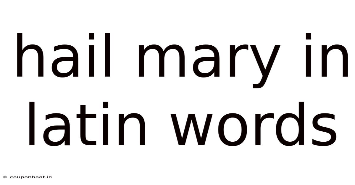 Hail Mary In Latin Words