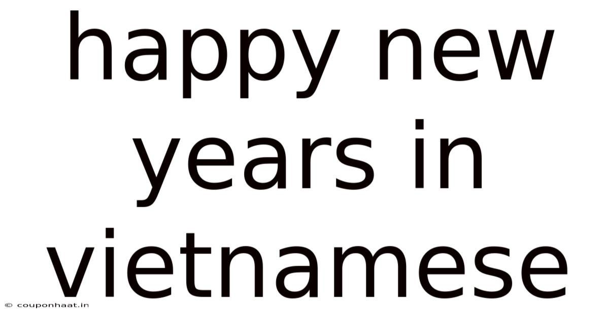 Happy New Years In Vietnamese