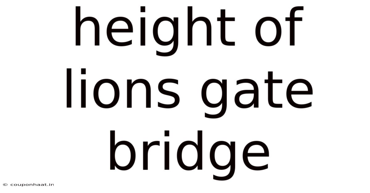 Height Of Lions Gate Bridge