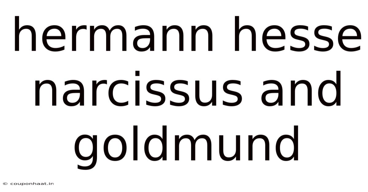 Hermann Hesse Narcissus And Goldmund