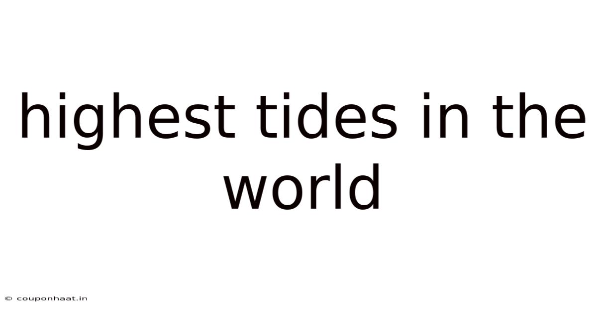 Highest Tides In The World