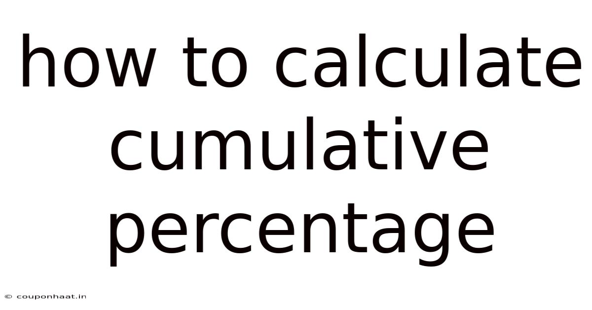 How To Calculate Cumulative Percentage