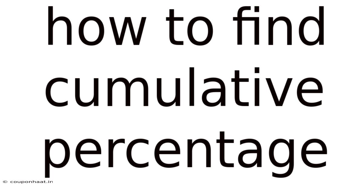 How To Find Cumulative Percentage