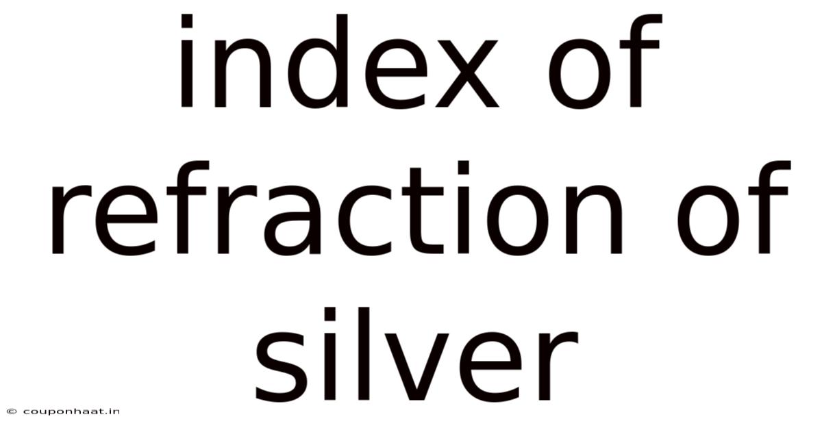 Index Of Refraction Of Silver