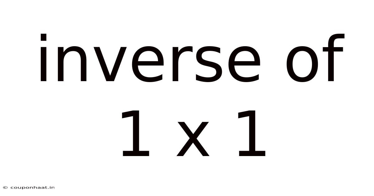 Inverse Of 1 X 1
