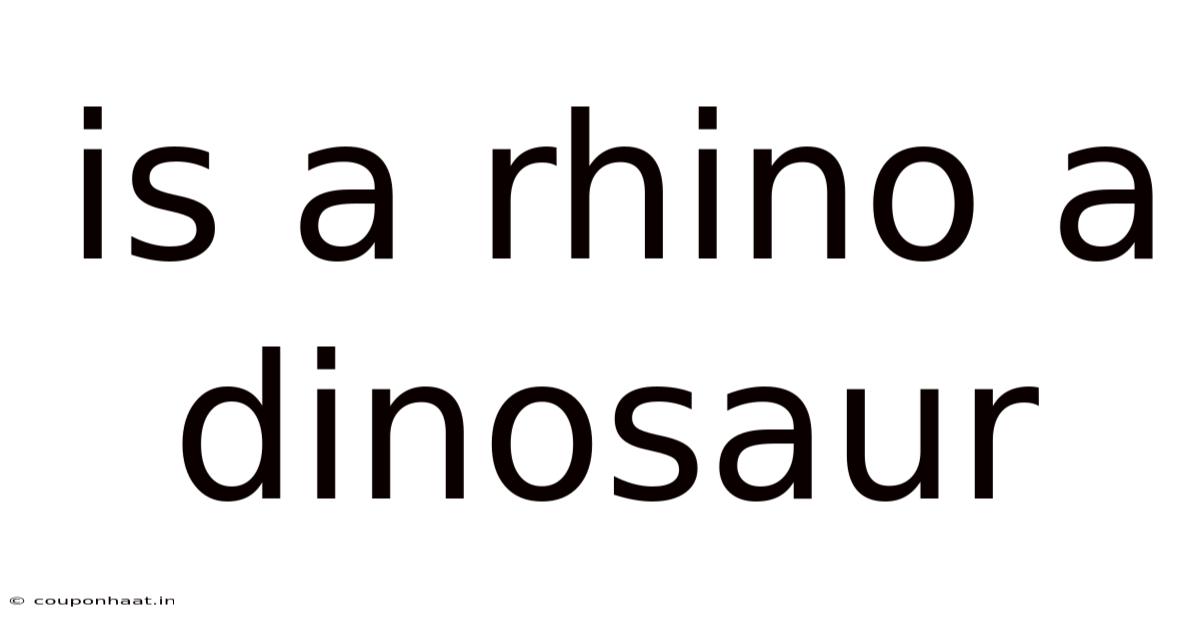 Is A Rhino A Dinosaur