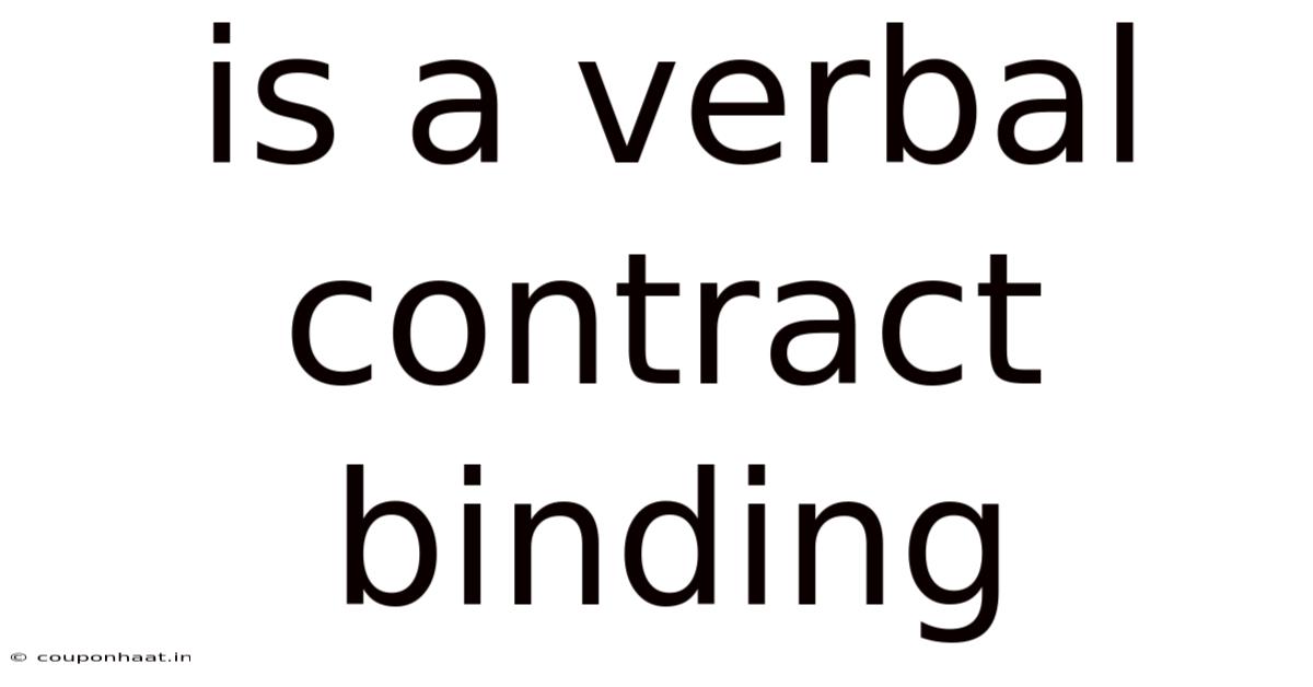 Is A Verbal Contract Binding