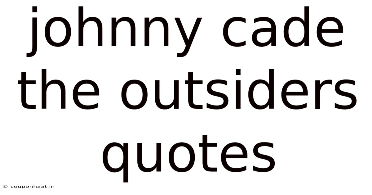 Johnny Cade The Outsiders Quotes