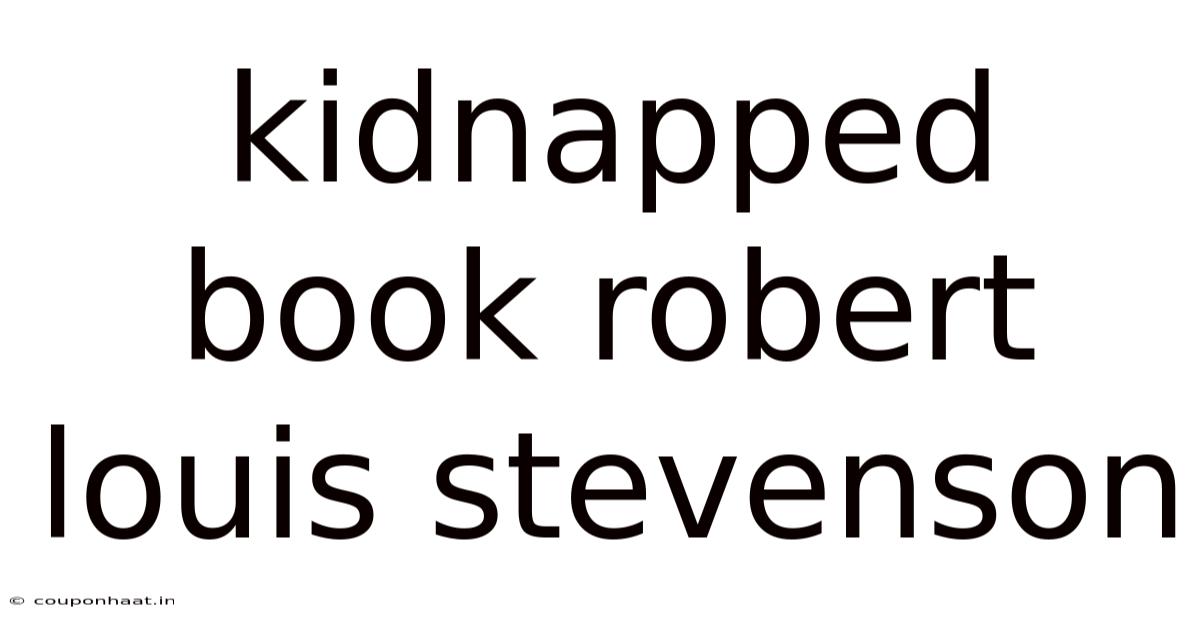Kidnapped Book Robert Louis Stevenson