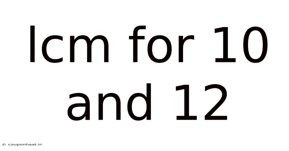 Lcm For 10 And 12