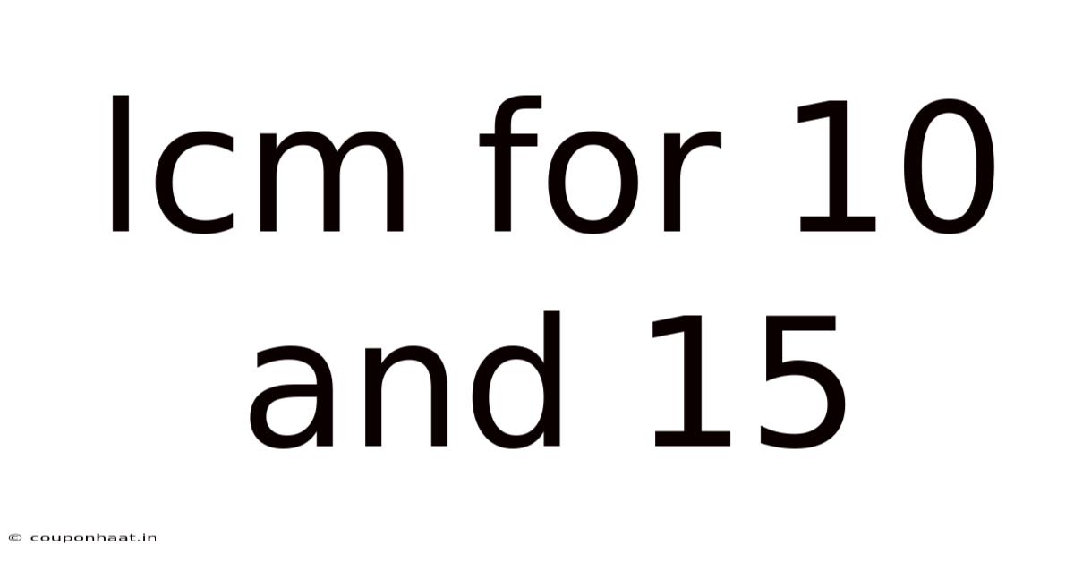 Lcm For 10 And 15