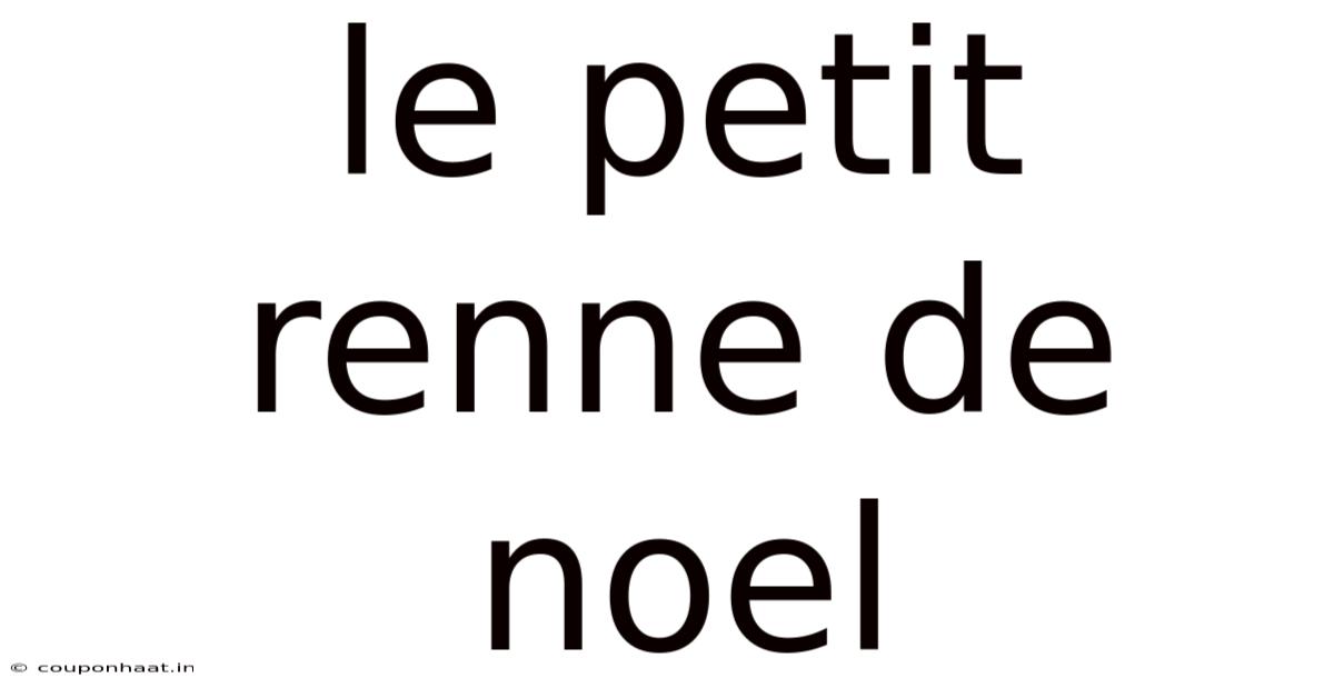 Le Petit Renne De Noel