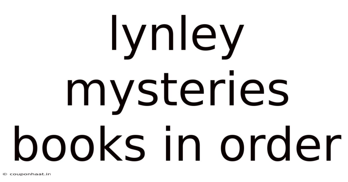 Lynley Mysteries Books In Order