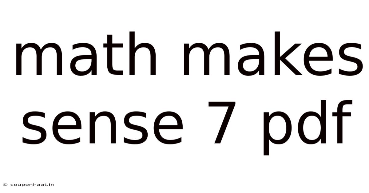 Math Makes Sense 7 Pdf
