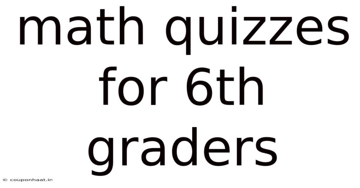 Math Quizzes For 6th Graders
