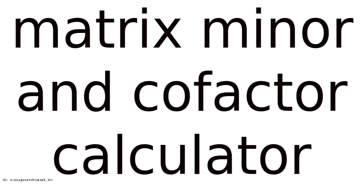 Matrix Minor And Cofactor Calculator