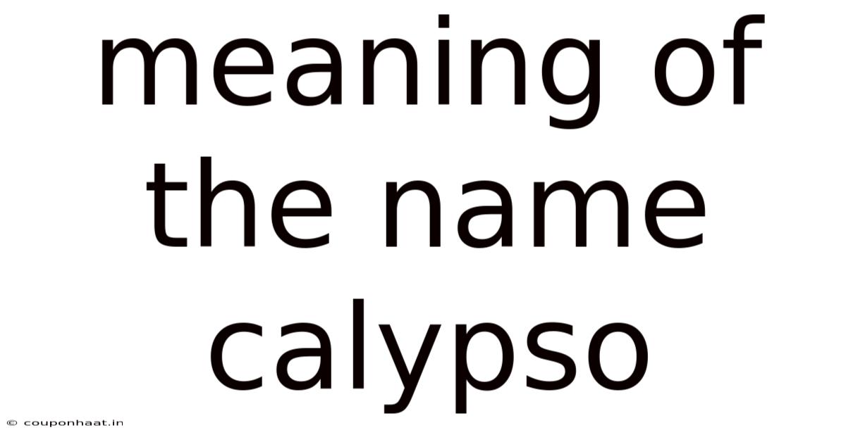 Meaning Of The Name Calypso