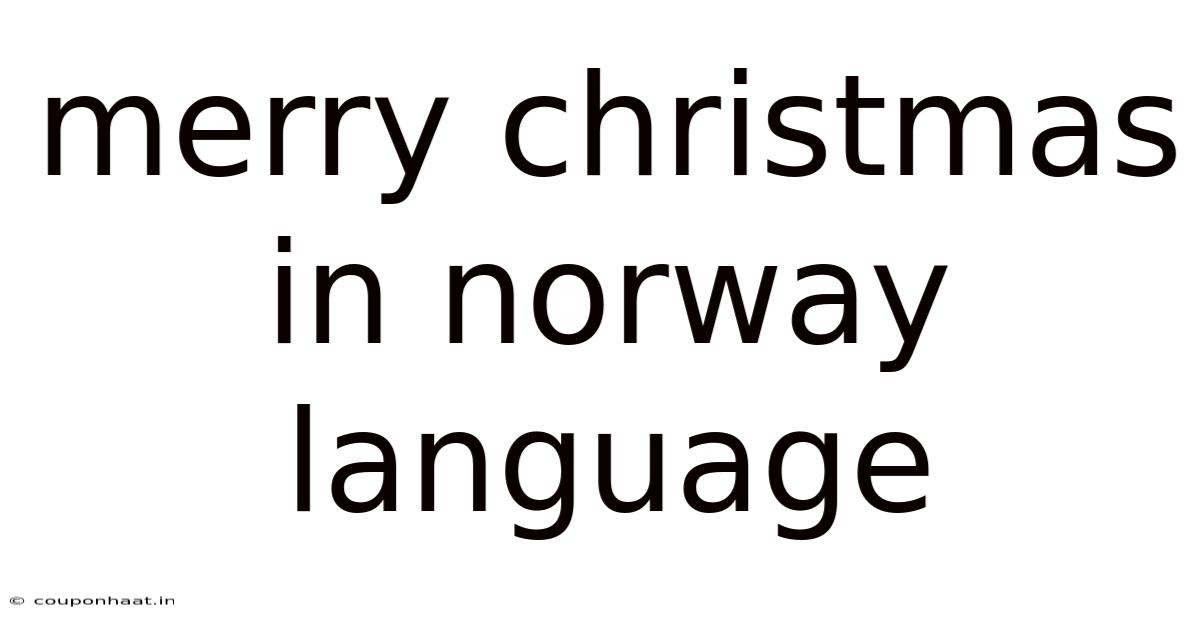 Merry Christmas In Norway Language