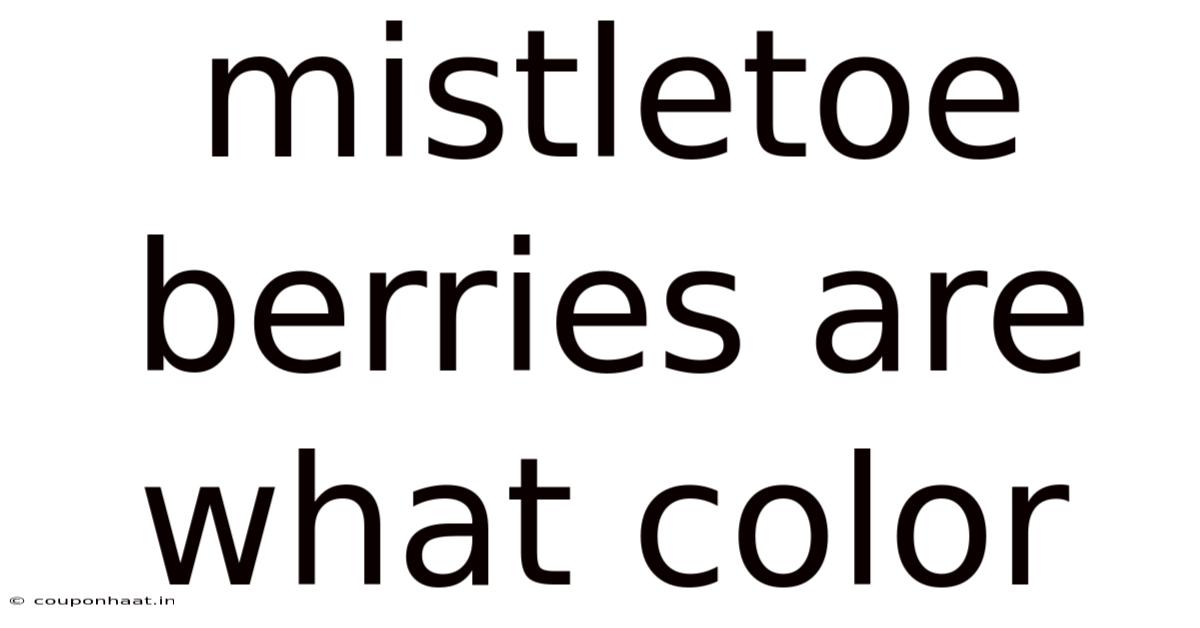 Mistletoe Berries Are What Color