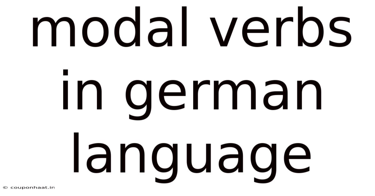 Modal Verbs In German Language