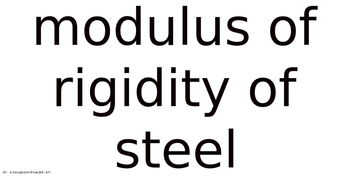 Modulus Of Rigidity Of Steel