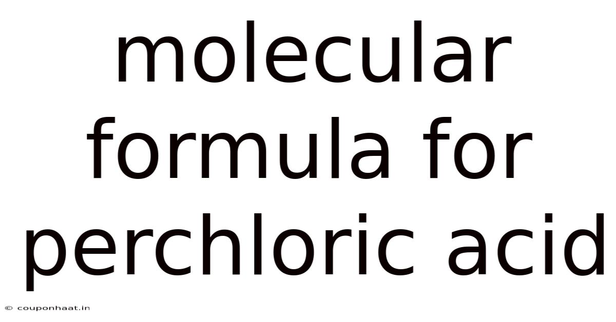 Molecular Formula For Perchloric Acid