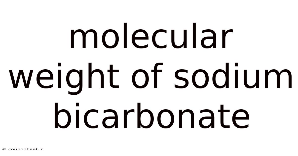 Molecular Weight Of Sodium Bicarbonate
