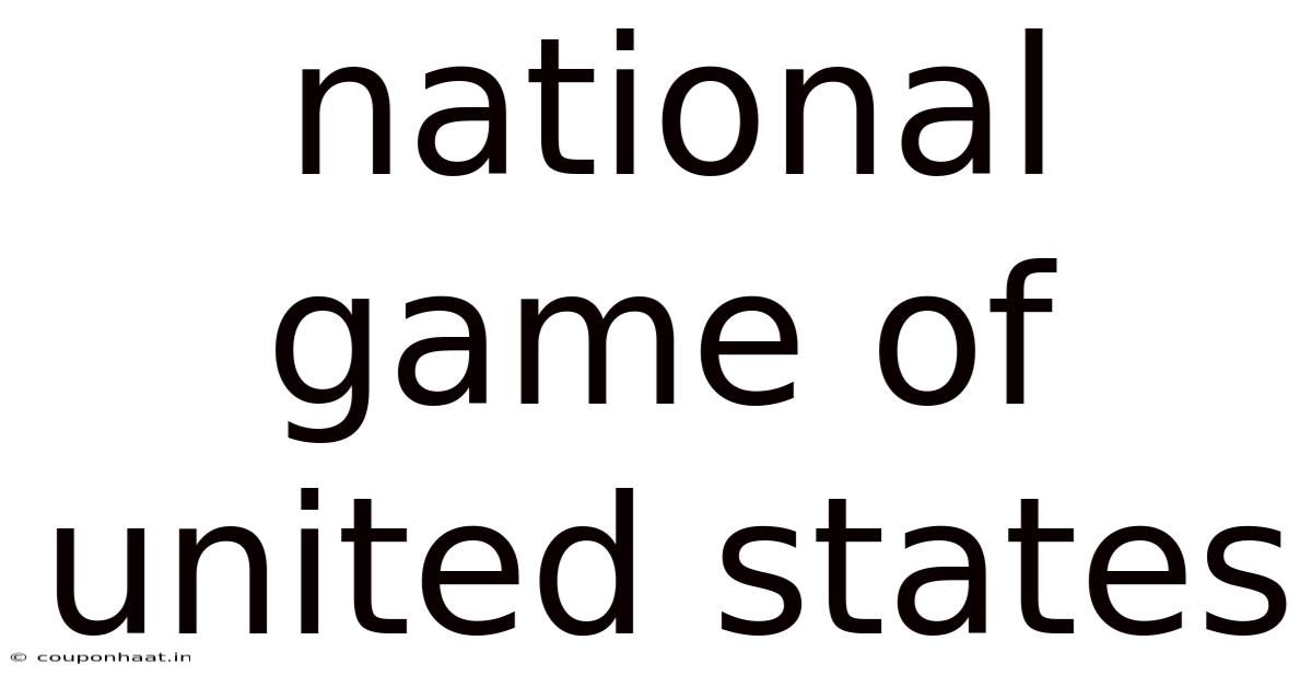 National Game Of United States