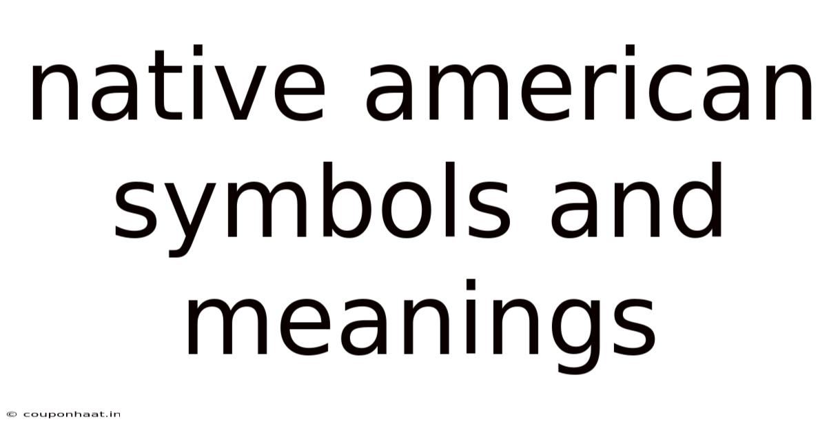 Native American Symbols And Meanings