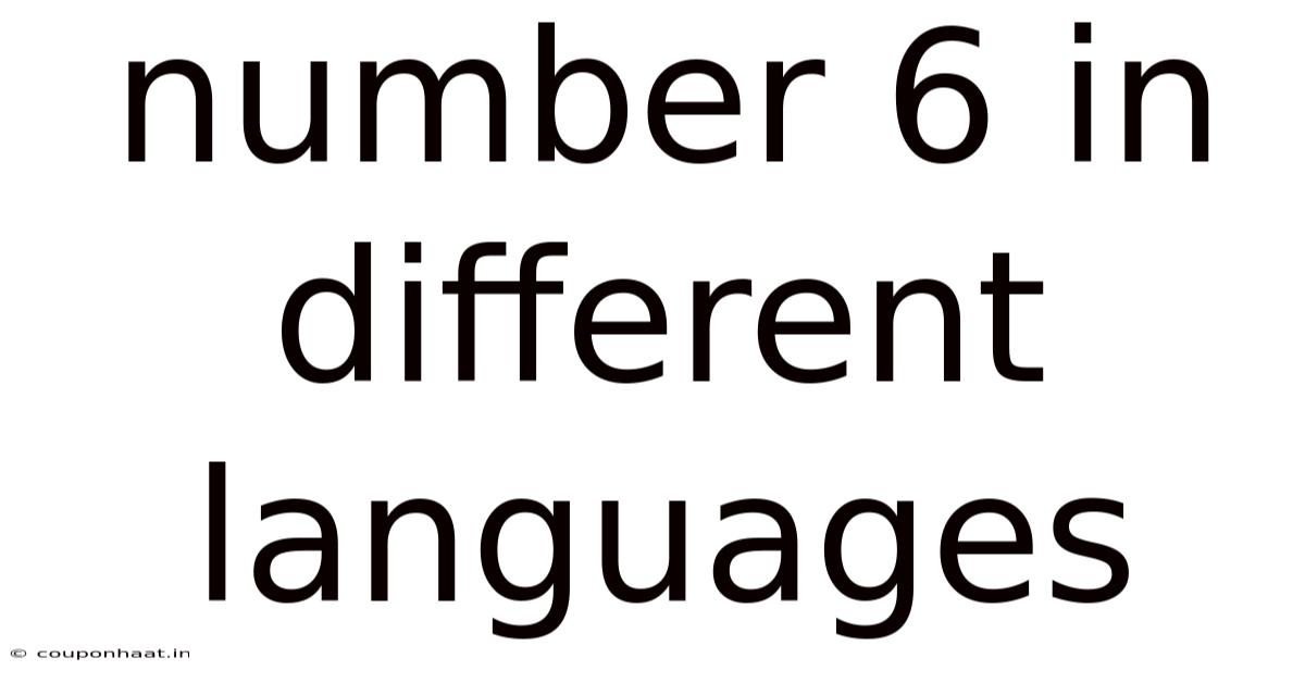 Number 6 In Different Languages