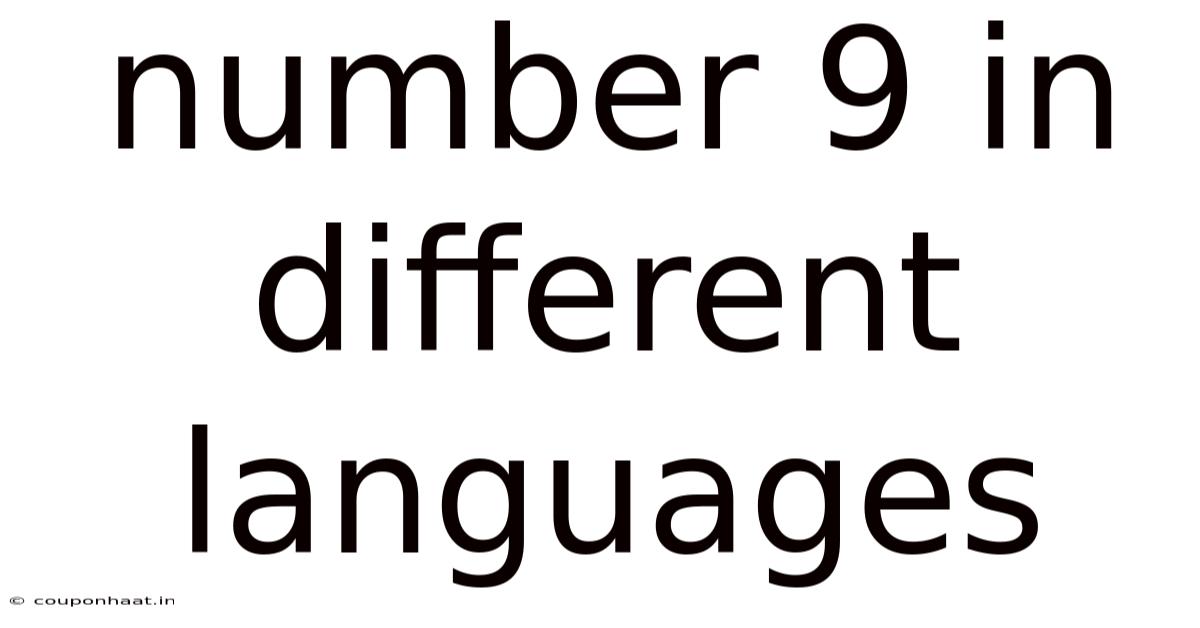 Number 9 In Different Languages