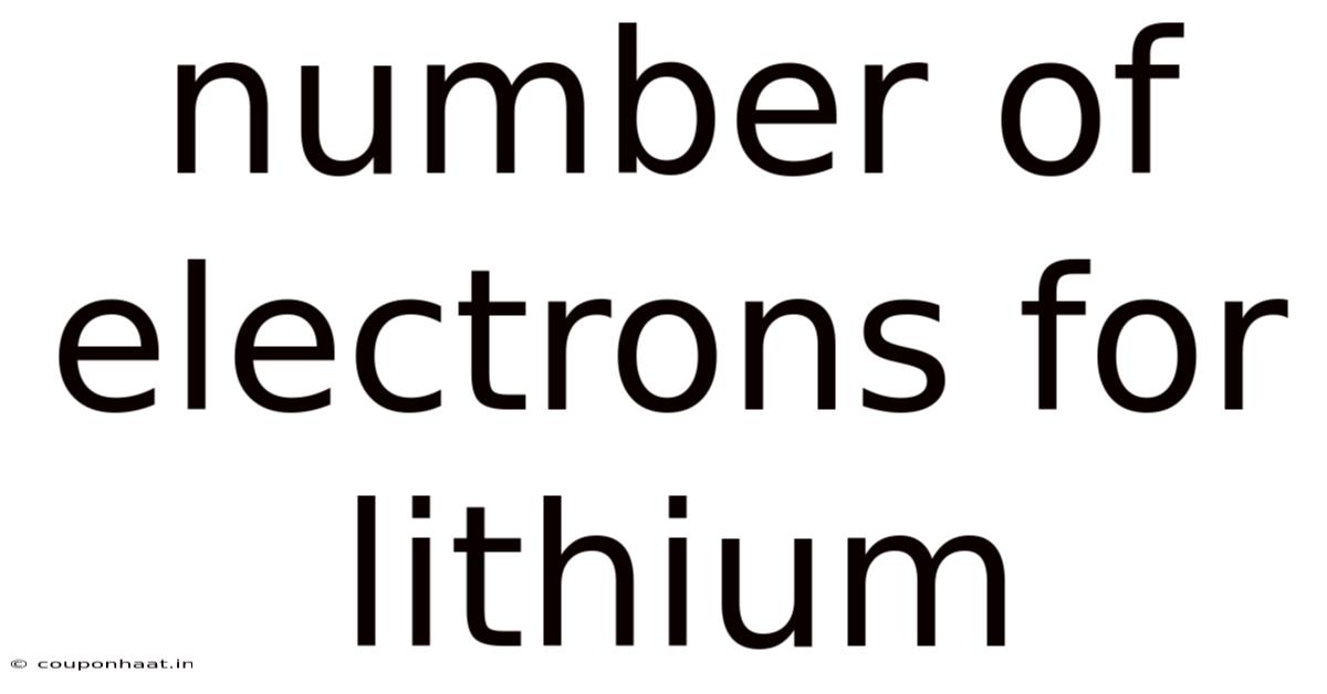 Number Of Electrons For Lithium