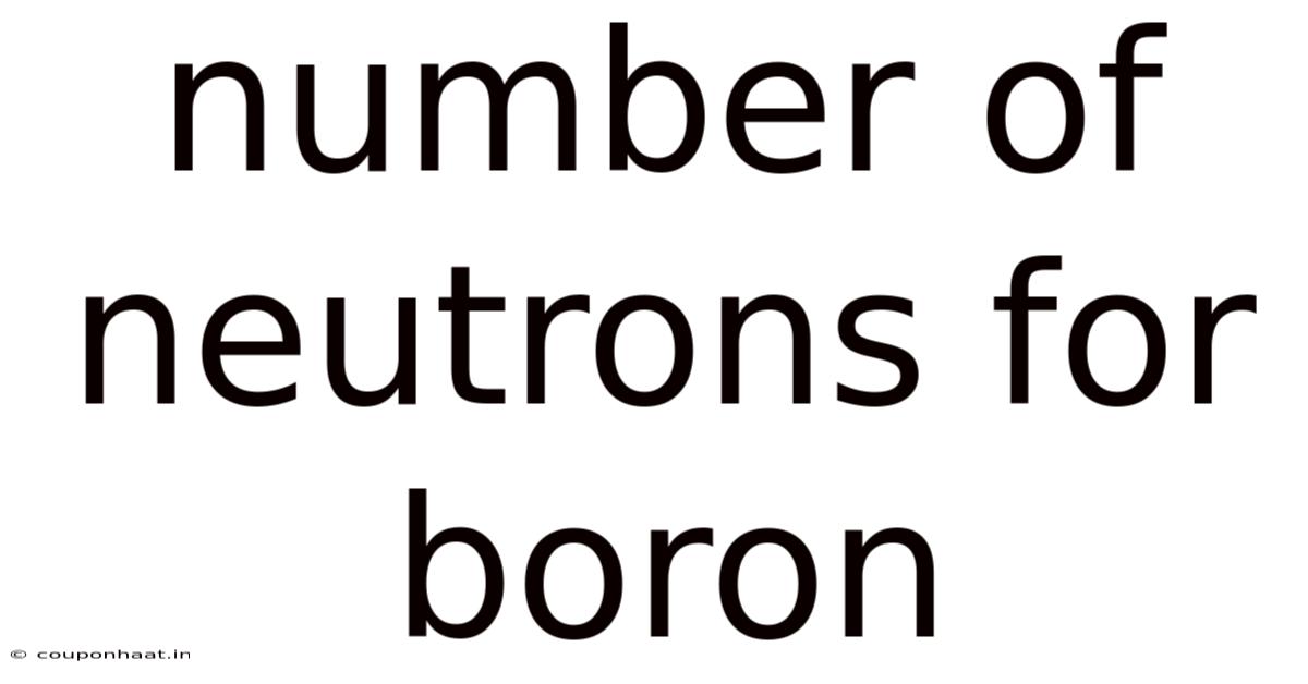 Number Of Neutrons For Boron