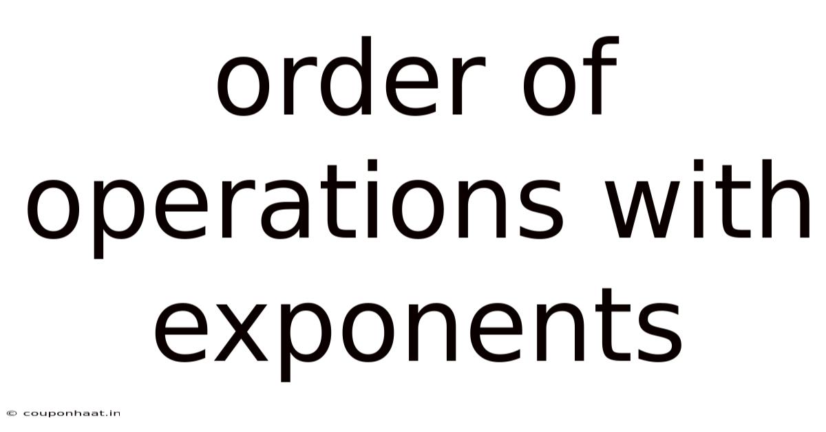 Order Of Operations With Exponents
