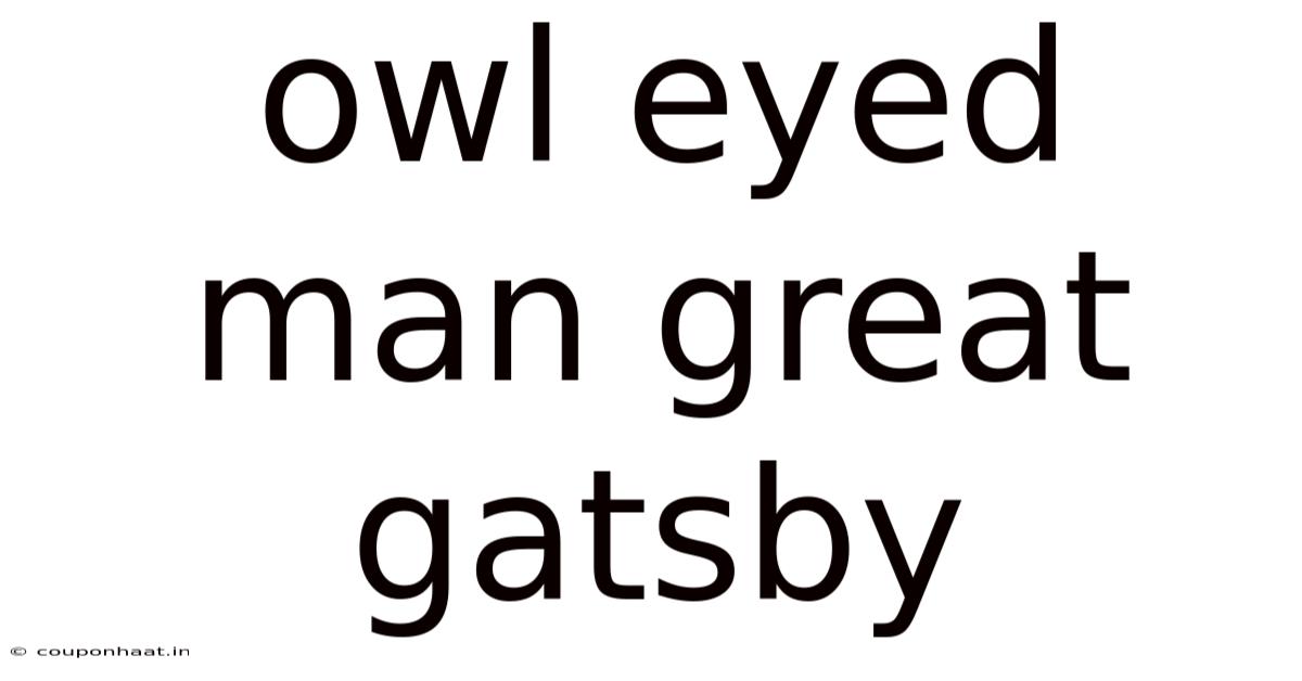 Owl Eyed Man Great Gatsby