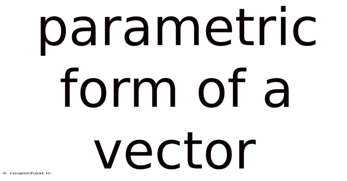 Parametric Form Of A Vector