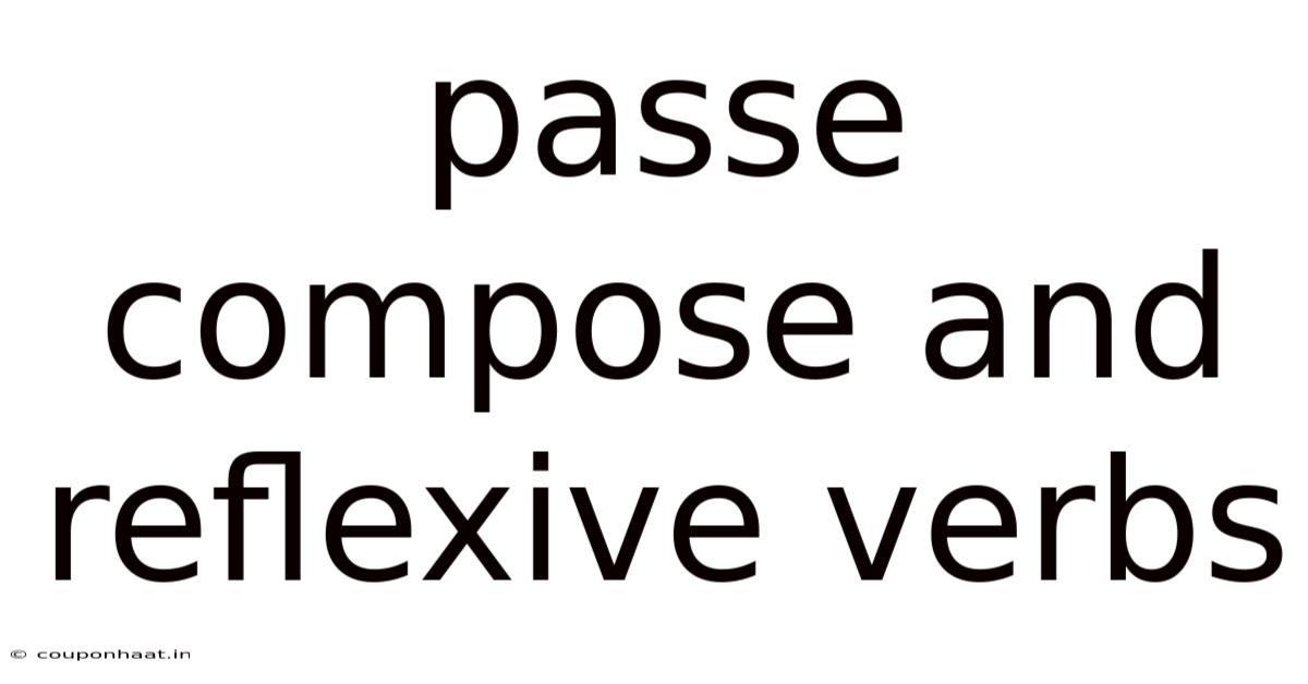 Passe Compose And Reflexive Verbs