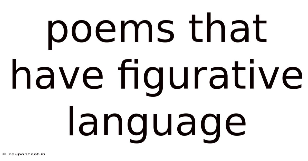 Poems That Have Figurative Language
