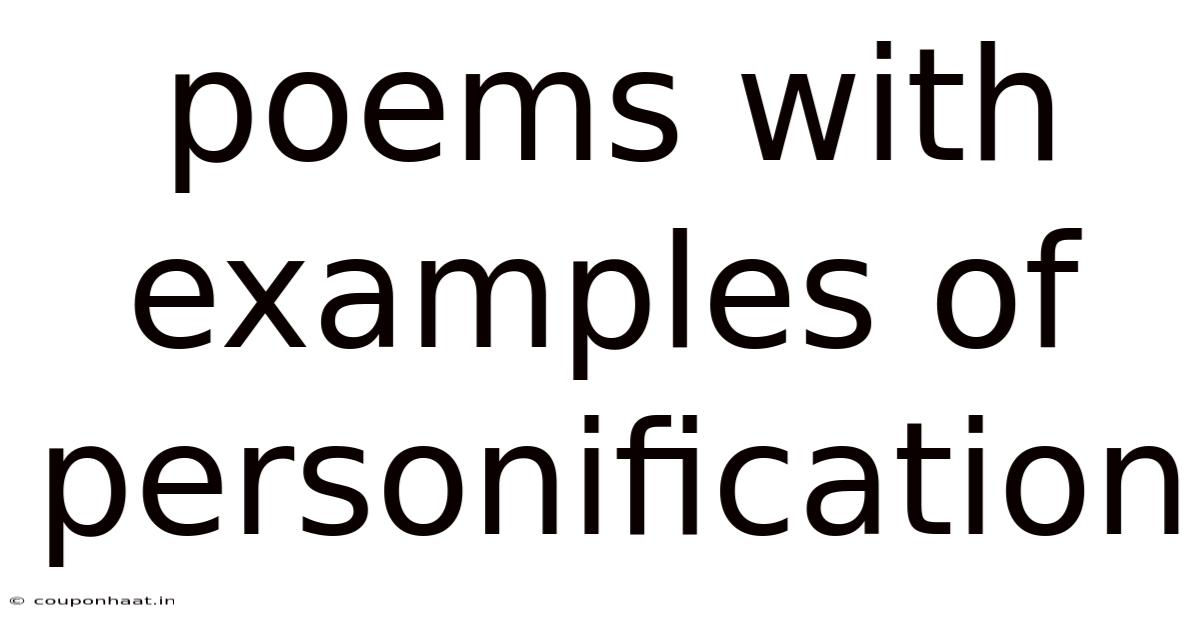 Poems With Examples Of Personification