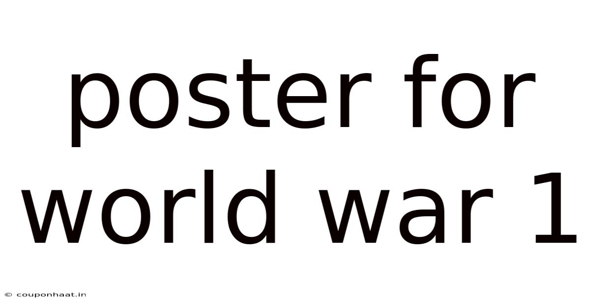 Poster For World War 1