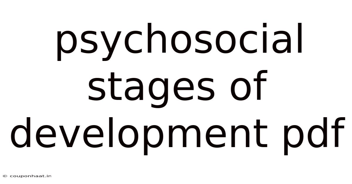 Psychosocial Stages Of Development Pdf