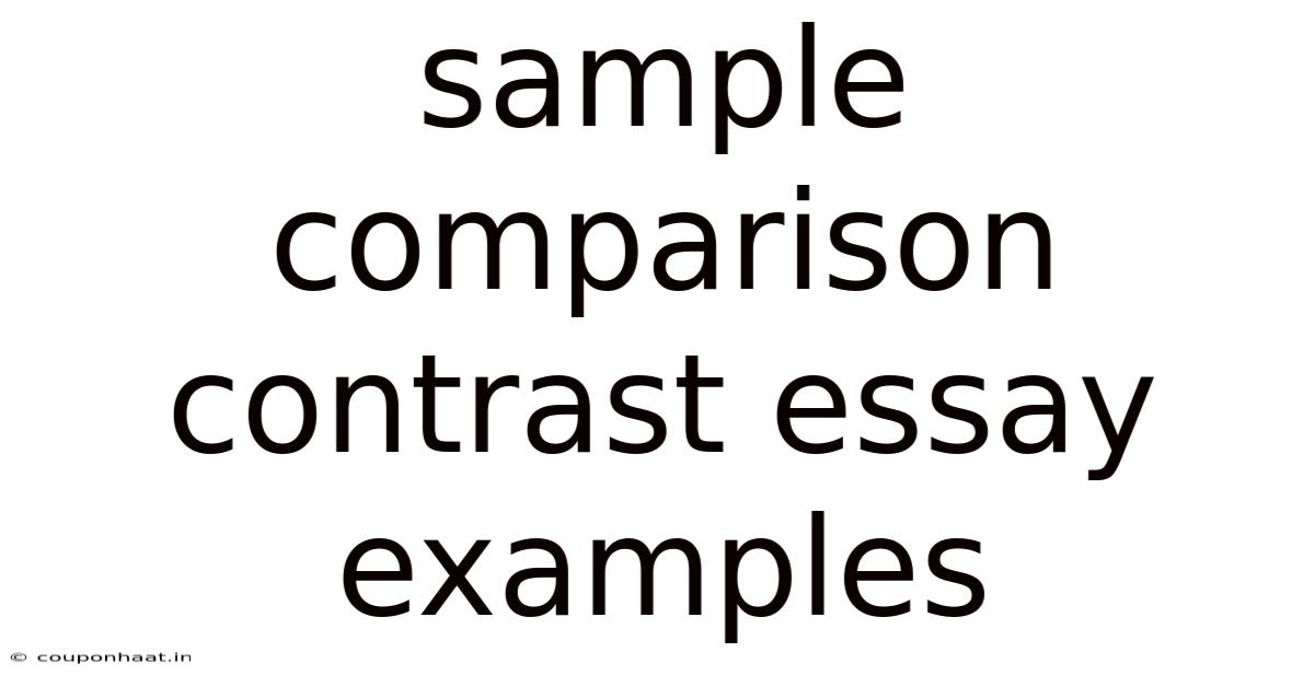Sample Comparison Contrast Essay Examples