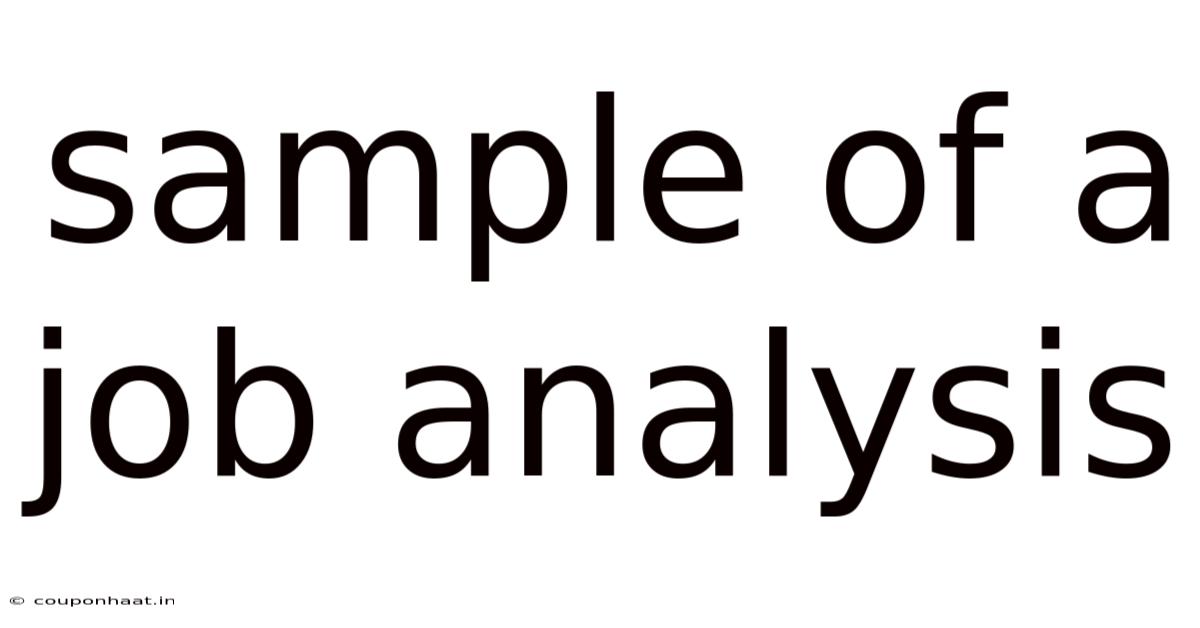 Sample Of A Job Analysis