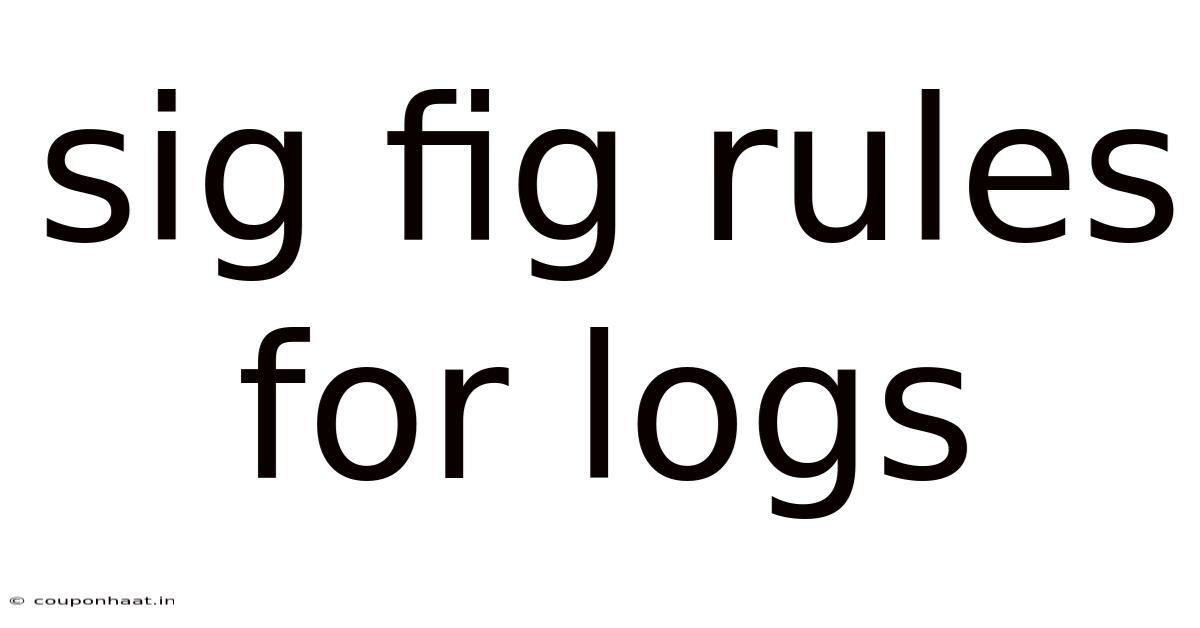 Sig Fig Rules For Logs