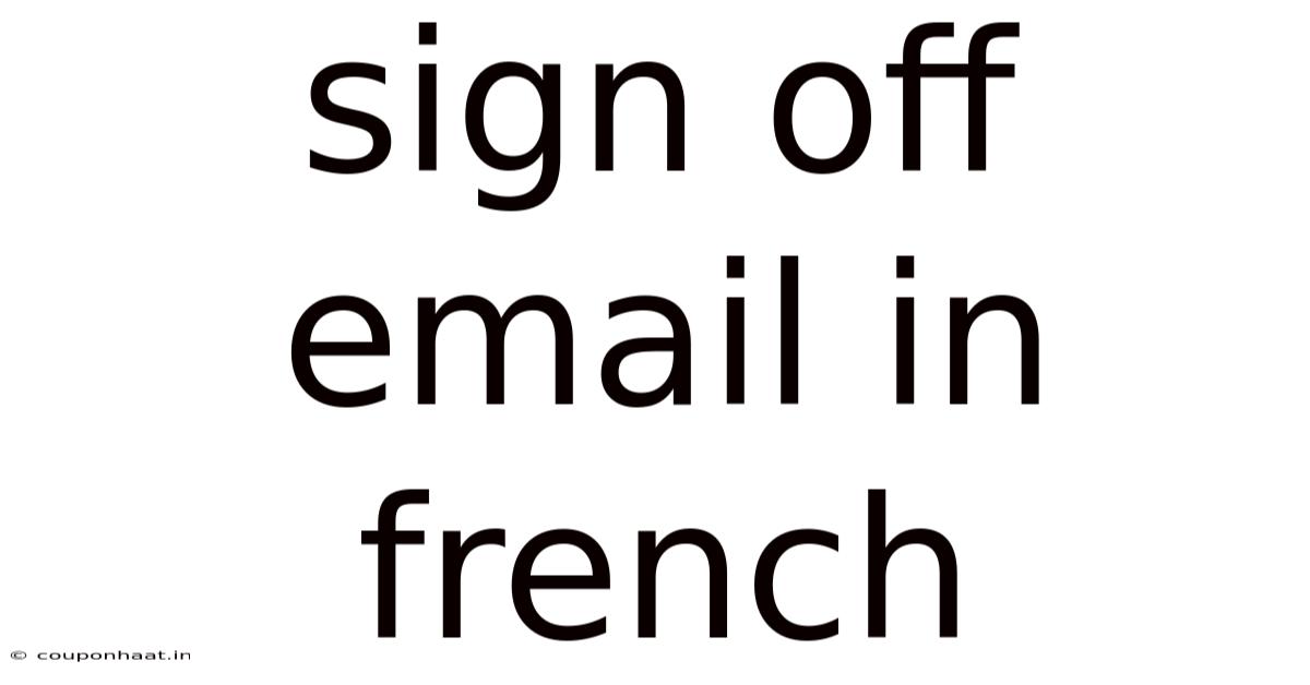 Sign Off Email In French