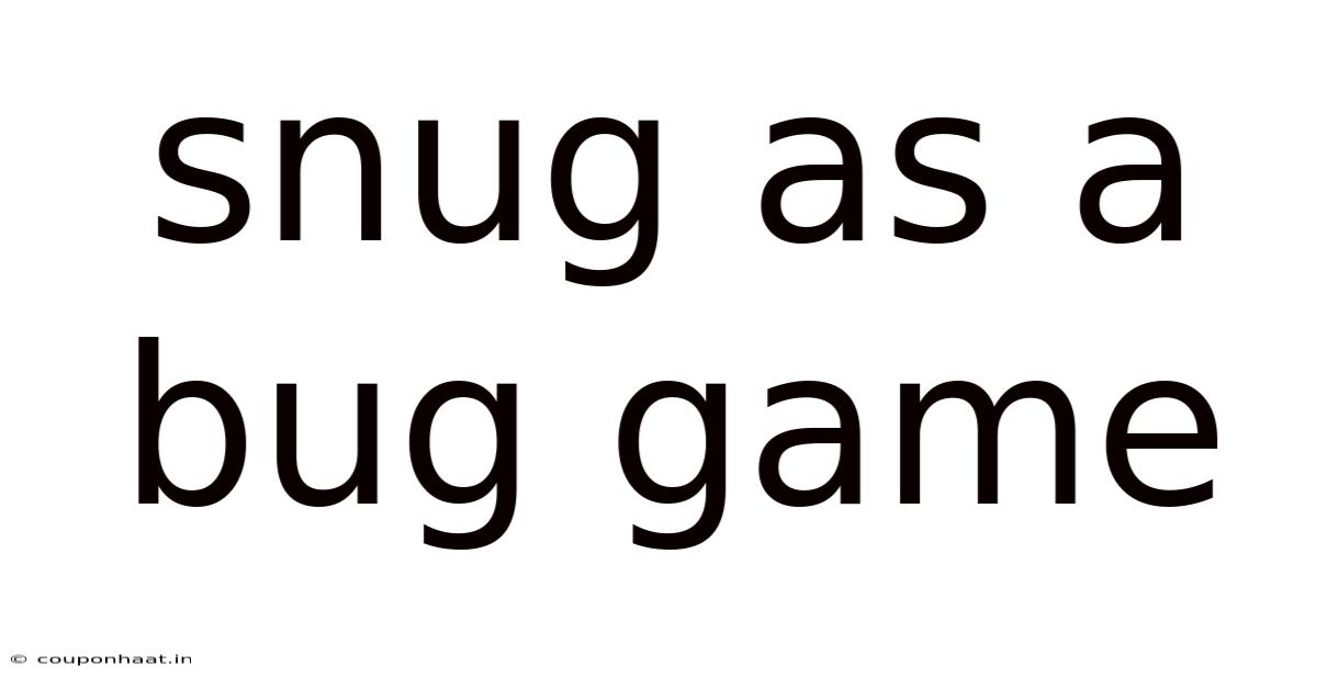 Snug As A Bug Game
