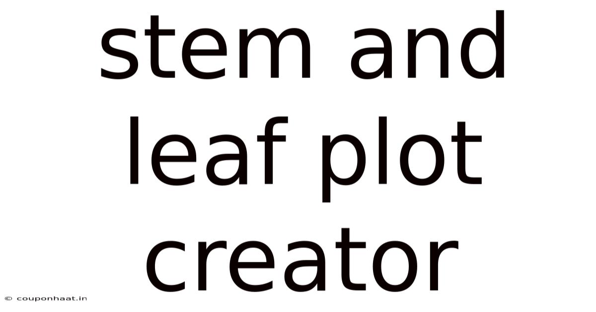 Stem And Leaf Plot Creator