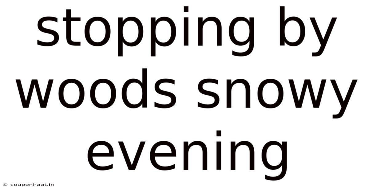Stopping By Woods Snowy Evening