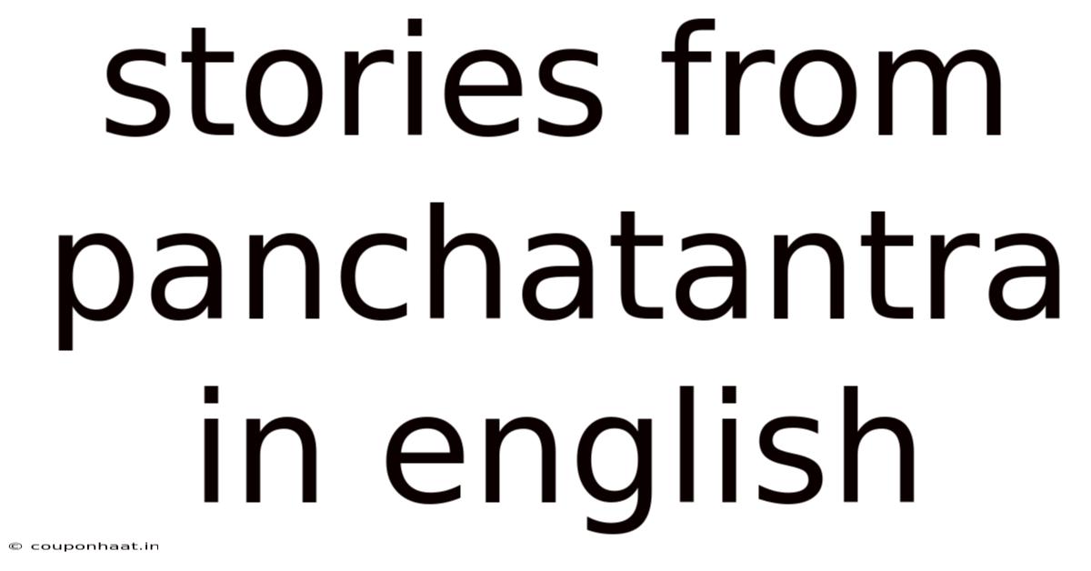 Stories From Panchatantra In English