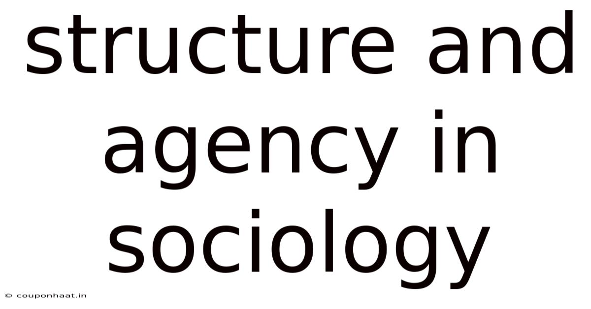 Structure And Agency In Sociology